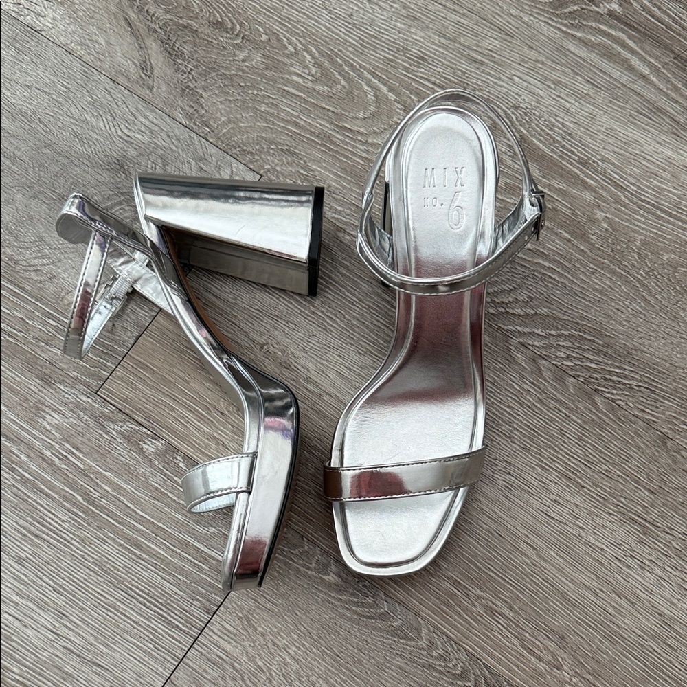 Mix No. 6 Shiny Silver Heels